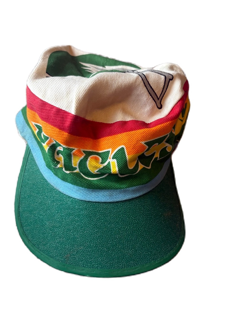 Vintage Philadelphia Eagles Bucket Hat 80s NFL Football Colorful Rainbow